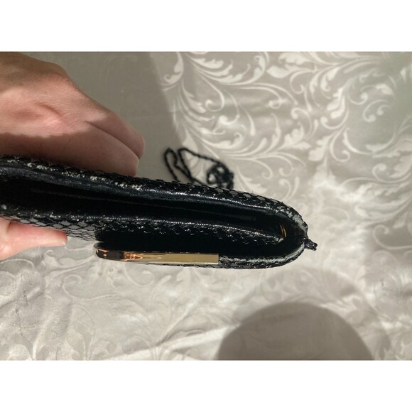 Vintage 80s Black Purse 1980s Mesh Disco Studio 54 Glam Retro Shoulder Strap - Picture 4 of 6